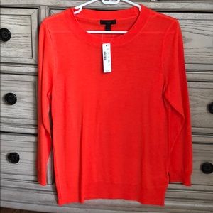 Orange J. Crew Merino Wool Sweater